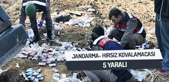 Jandarma-hırsız kovalamacası 5 yaralı