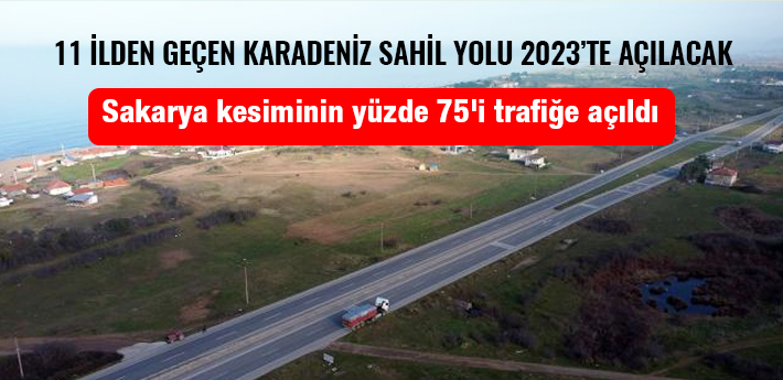 Karadeniz Sahil Yolu, Sakarya'da ilerliyor