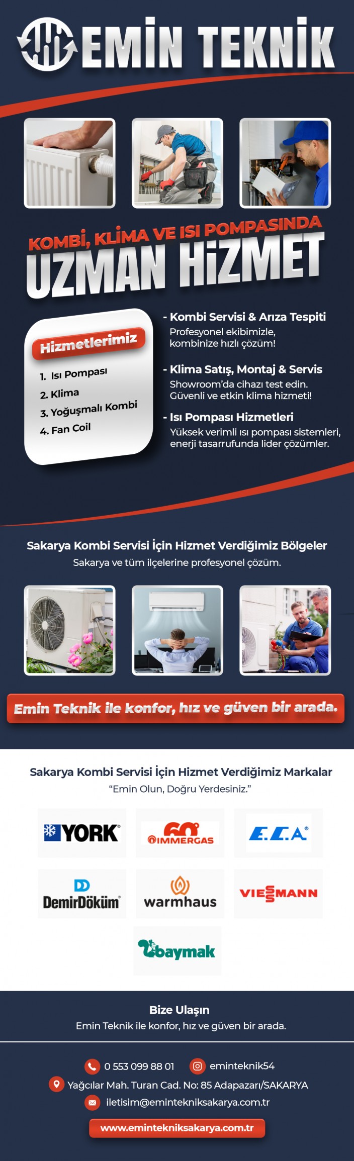 Emin Teknik Sakarya Kombi Servisi